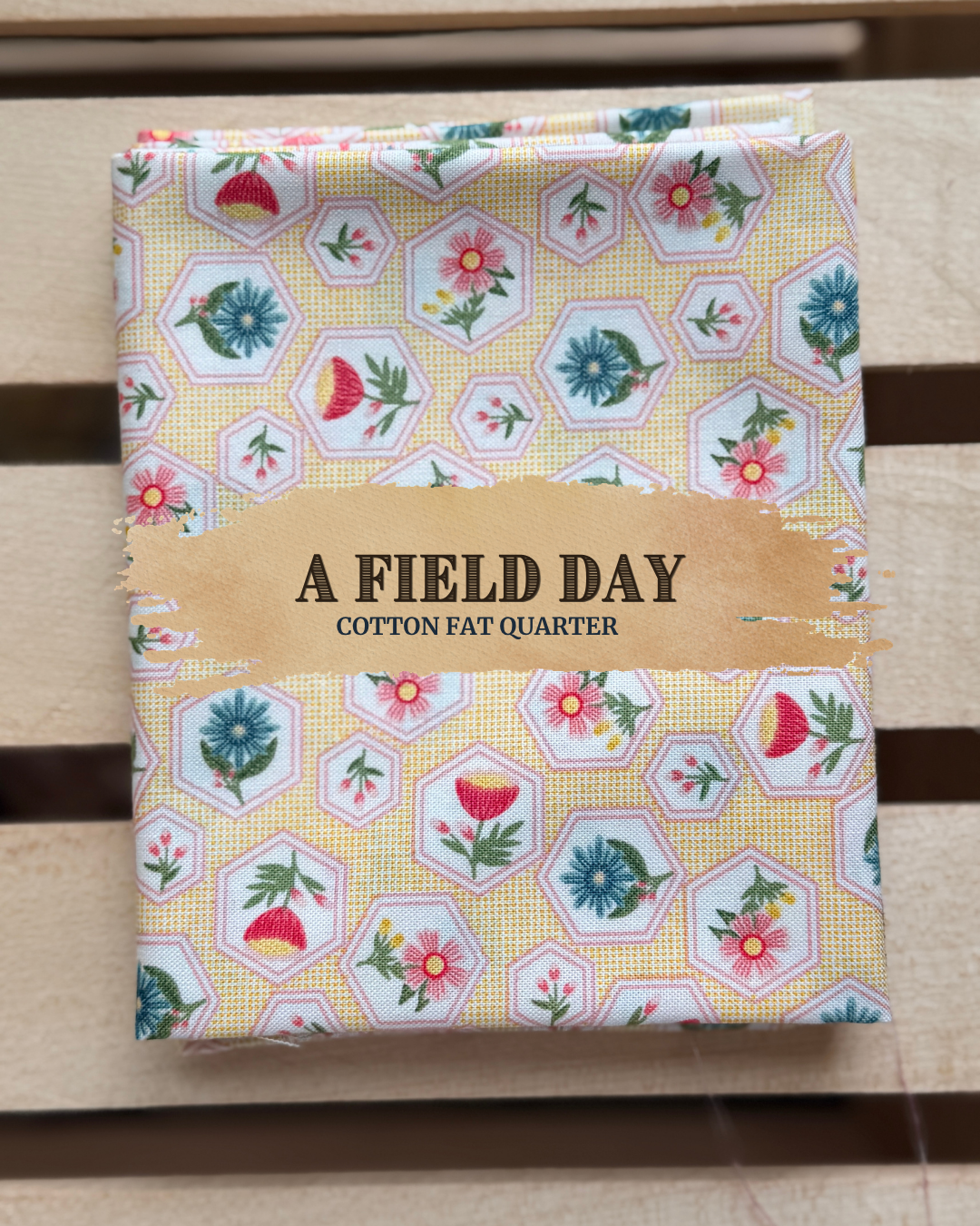 A Field Day Light Yellow Fat Quarter