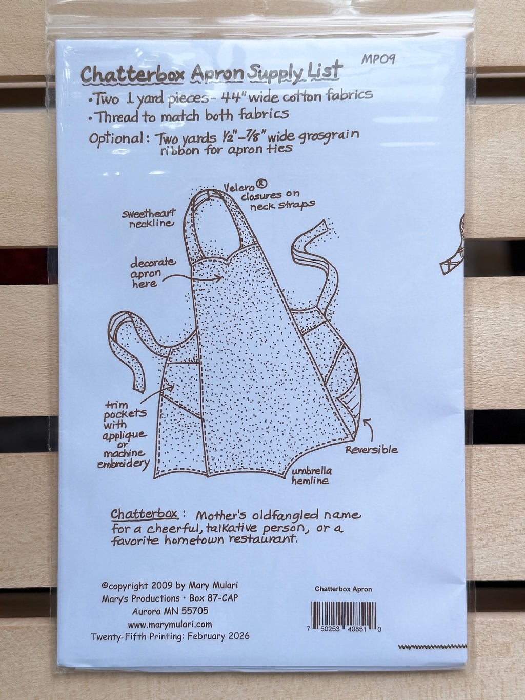 Chatterbox Apron Pattern