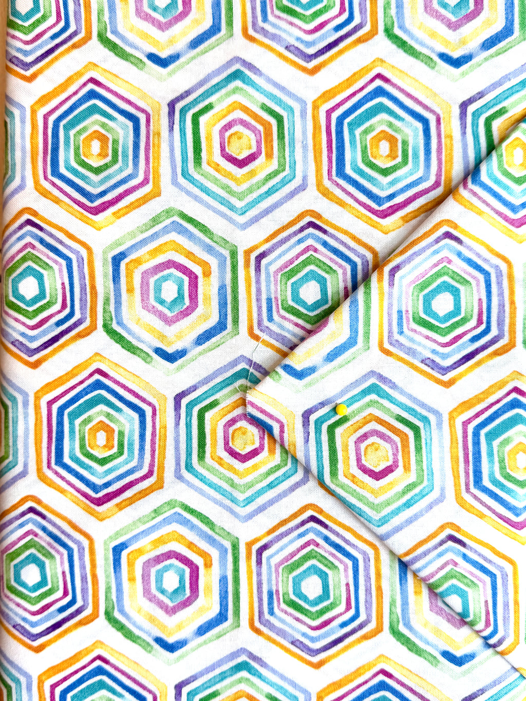 Beehive Geo Multi by Wild Apple Cotton Print