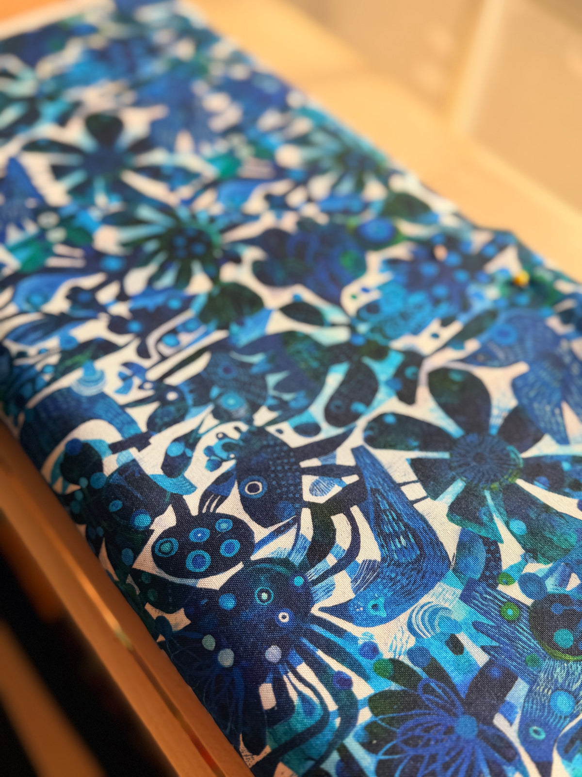 Esté Macleod Blue Birds Ultramarine by Free Spirit fabrics