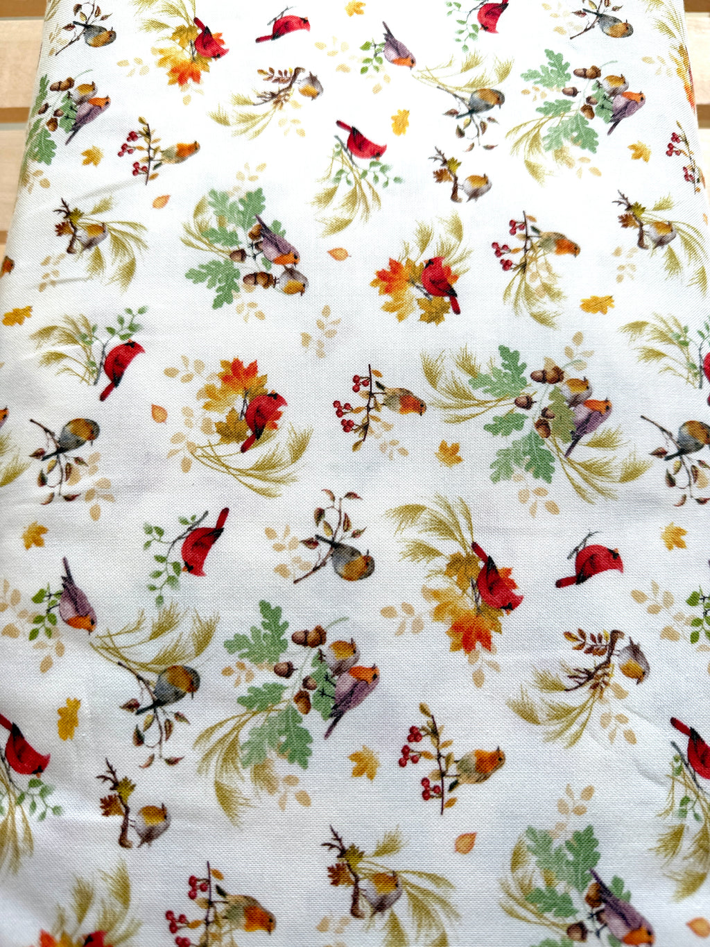 Gather with a Grateful Heart Cream Cardinal on Branches for Timeless Treasures