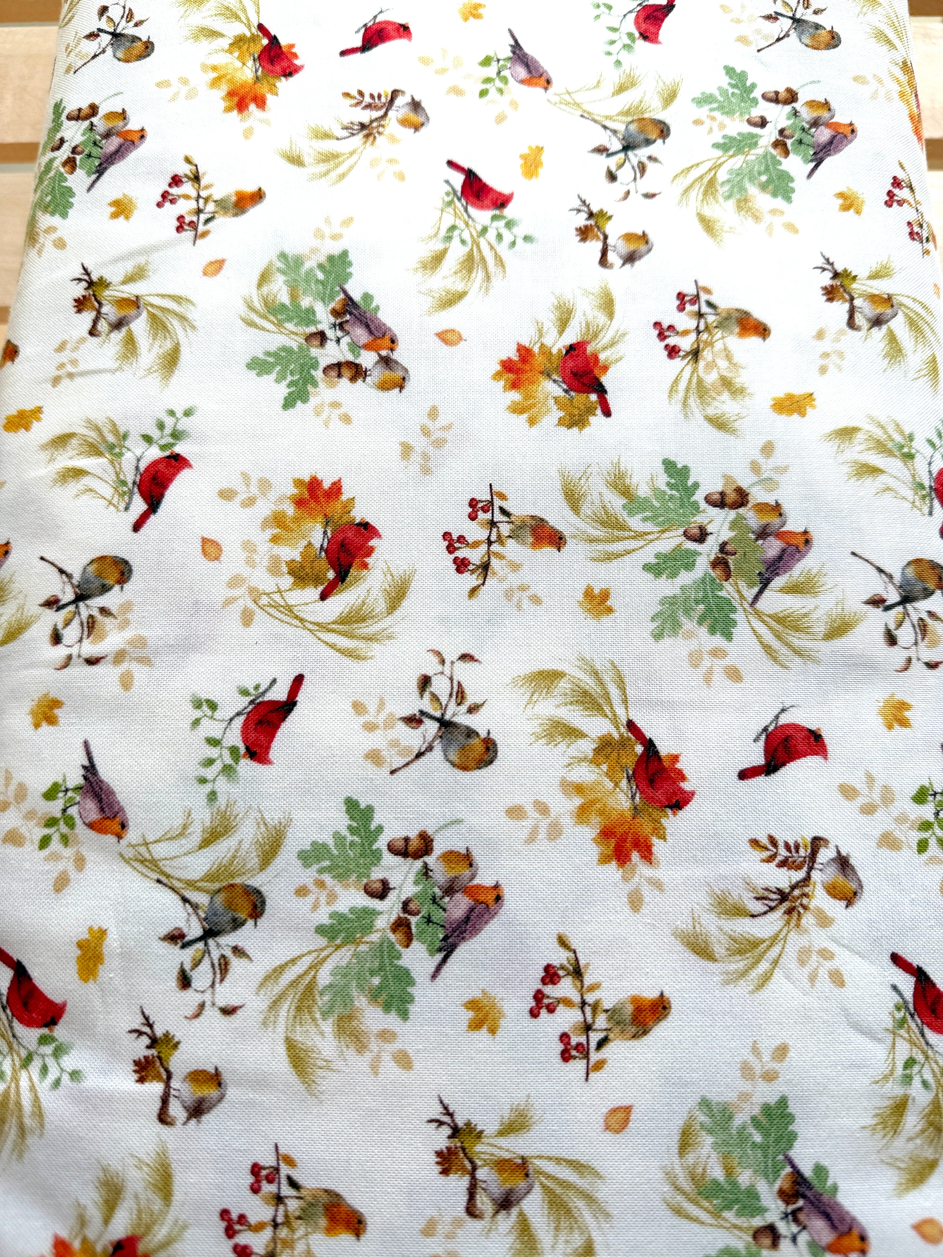 Gather with a Grateful Heart Cream Cardinal on Branches for Timeless Treasures