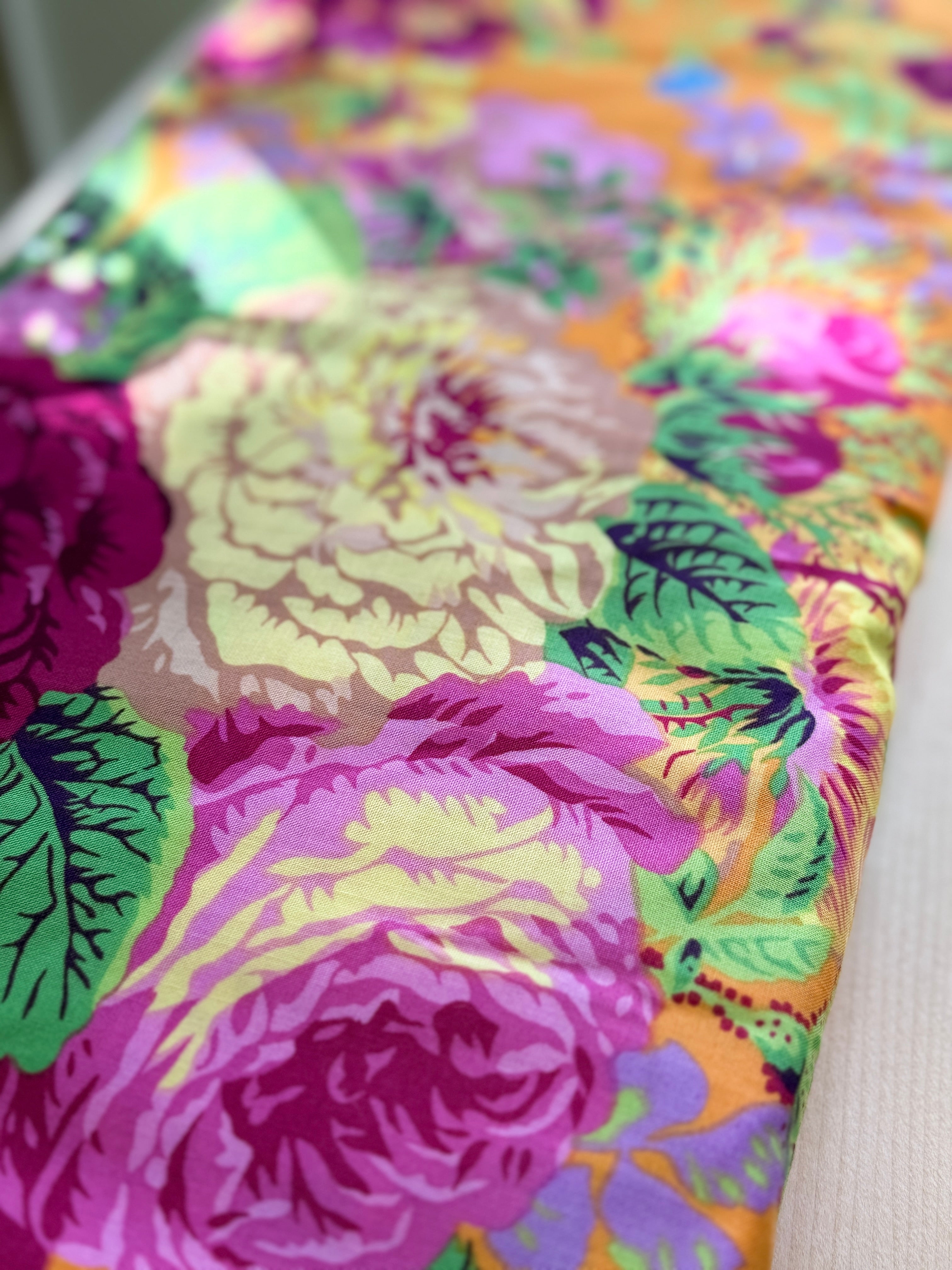 Kaffe Fassett Collective Gold Gradi Floral by Free Spirit Fabrics