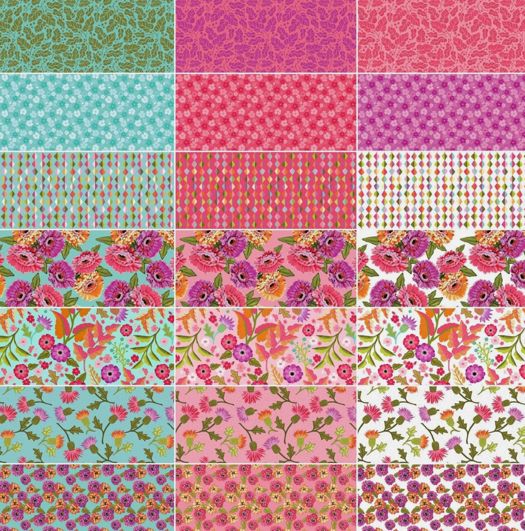 Riley Blake Jelly Roll "Zinnias Rolie Polie" 40 2.5-Inch Strips
