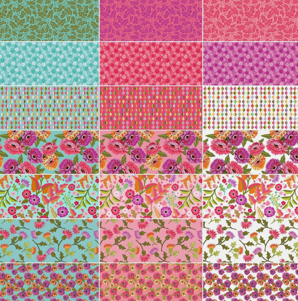 Riley Blake Jelly Roll "Zinnias Rolie Polie" 40 2.5-Inch Strips