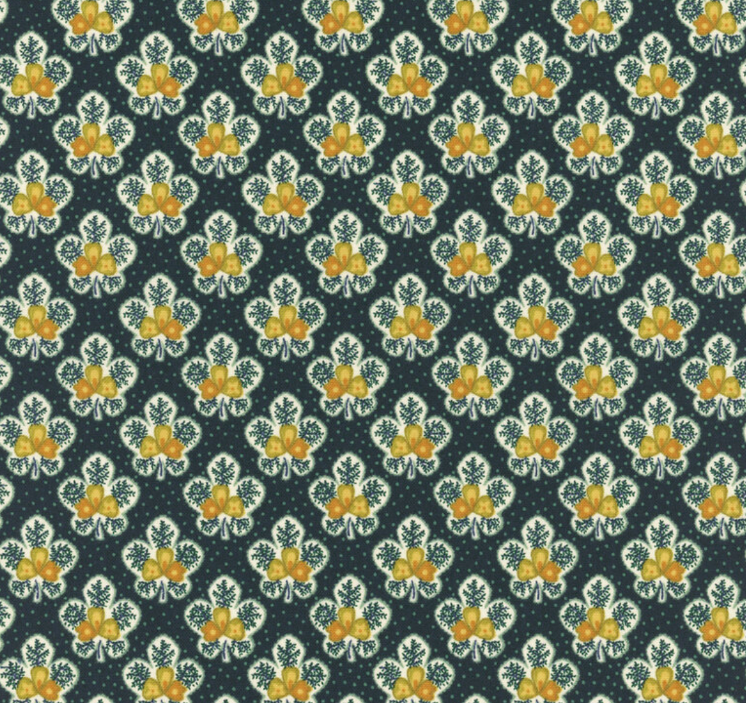 Love Struck 2284-77 Navy Leafy Blossoms by Kim Diehl
