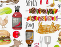 Novelty BBQ SUMMER 100% Cotton