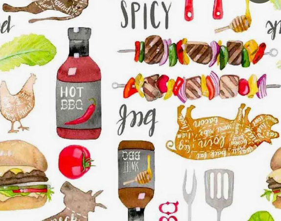 Novelty BBQ SUMMER 100% Cotton