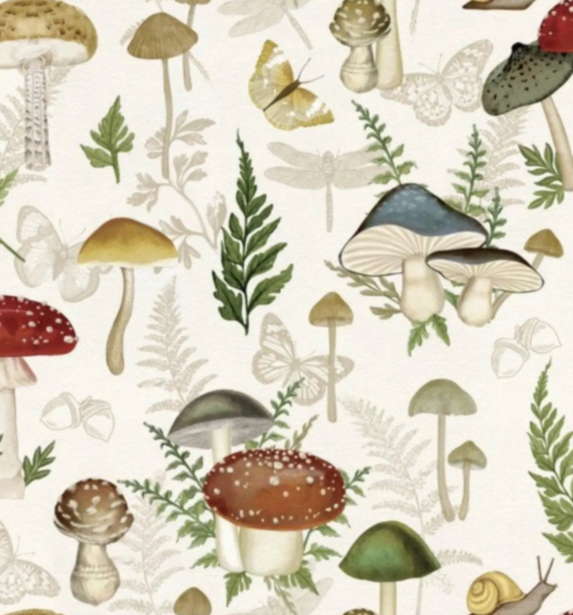 Novelty QUILTERS COTTON KWT MUSHROOMS