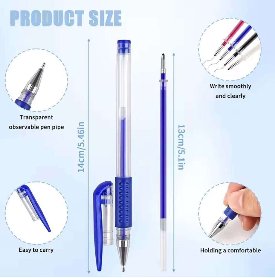 Heat-Erasable Fabric Marking Pens, 4 Colors with 8 Refills
