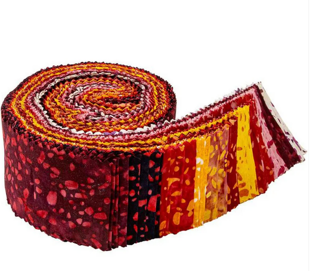 Riley Blake Jelly Roll Expressions Batiks Terrazzo Elementals Volcanic 40 2.5-Inch Strips