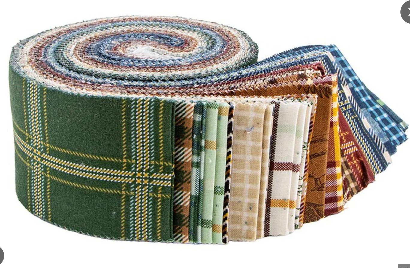 Riley Blake Jelly Roll Plaid-Venture Club Rolie Polie 40 2.5-Inch Strips
