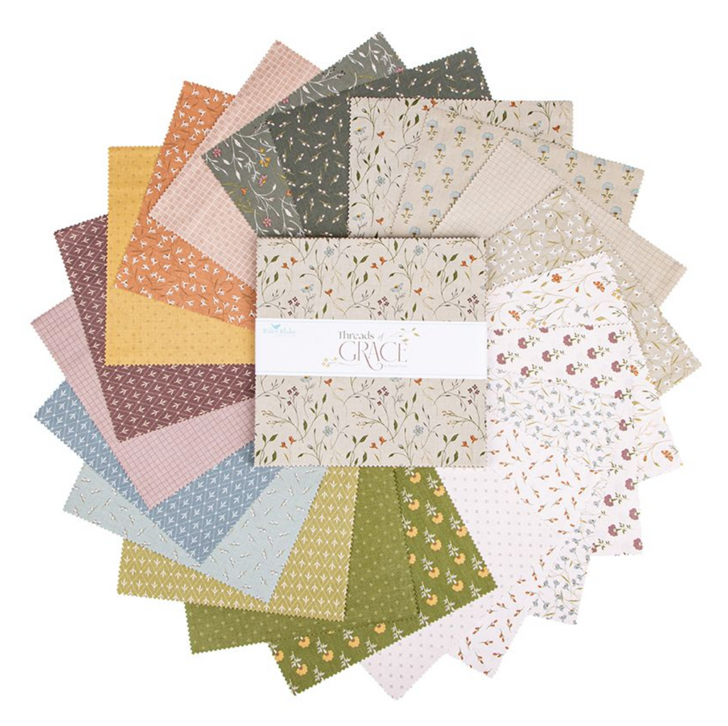 Riley Blake Threads of Grace Jelly Roll - 40 pre-cut 2.5" x 44" strips