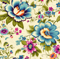 Vintage Flowers #50 on Cream: Vintage Florals by MDG