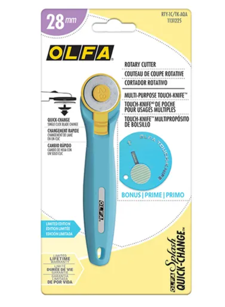 Olfa 28mm Aqua Quick-Change Rotary Cutter and Bonus Touch-Knife Olfa #1131225
