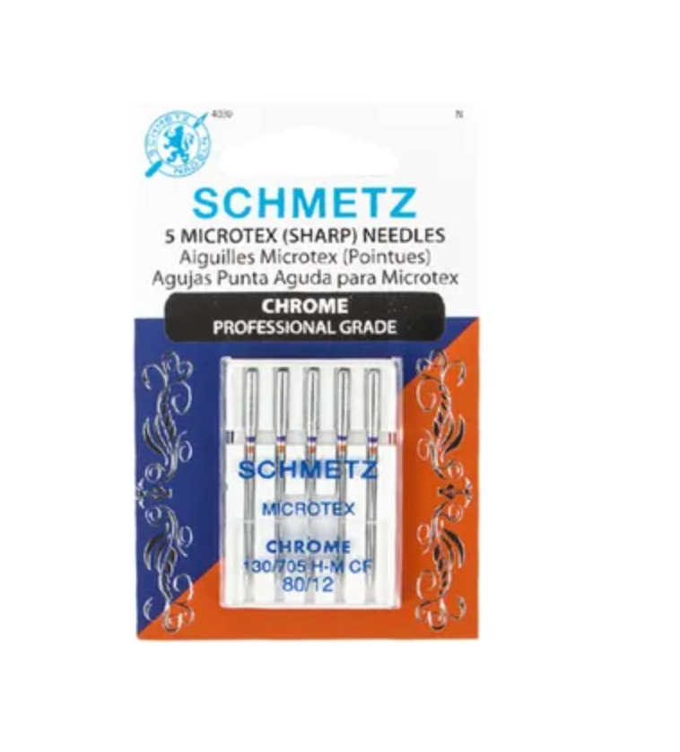 Schmetz 5 Count Chrome Microtex Sharp Size 80/12 Machine Needles Schmetz #4030