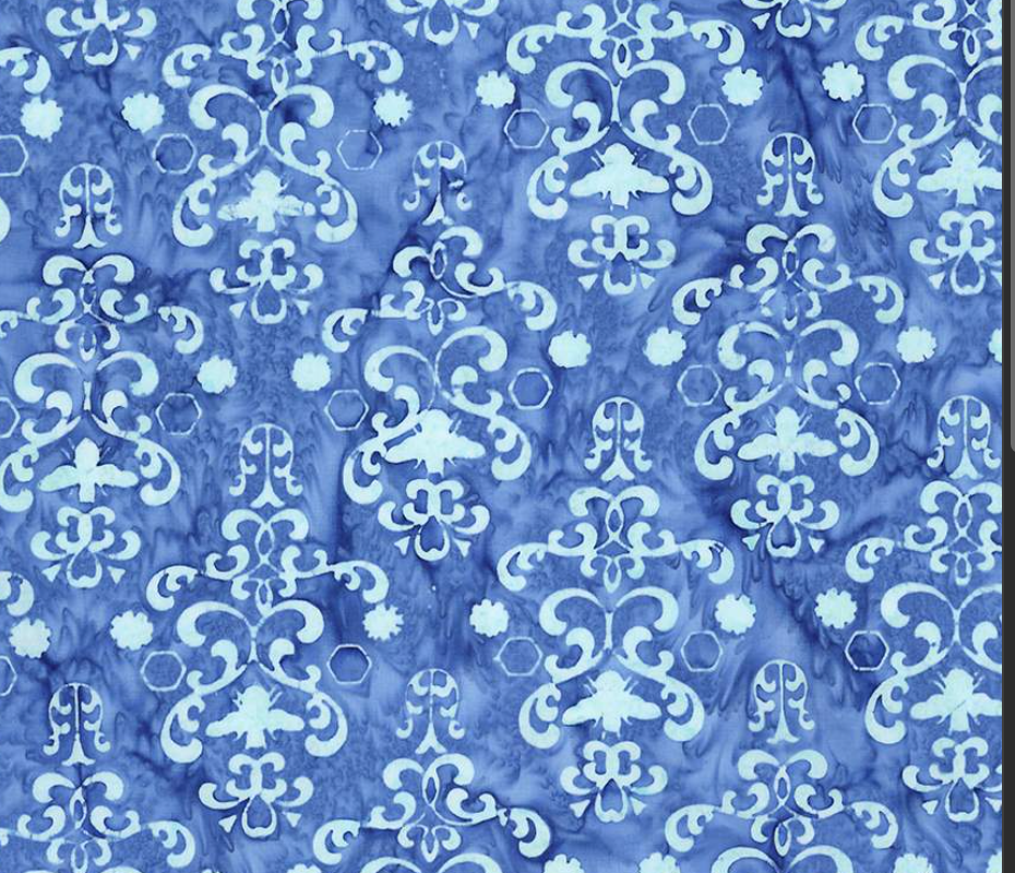 Expressions Watercolor Daisies Batik in Ocean Blue by Riley Blake