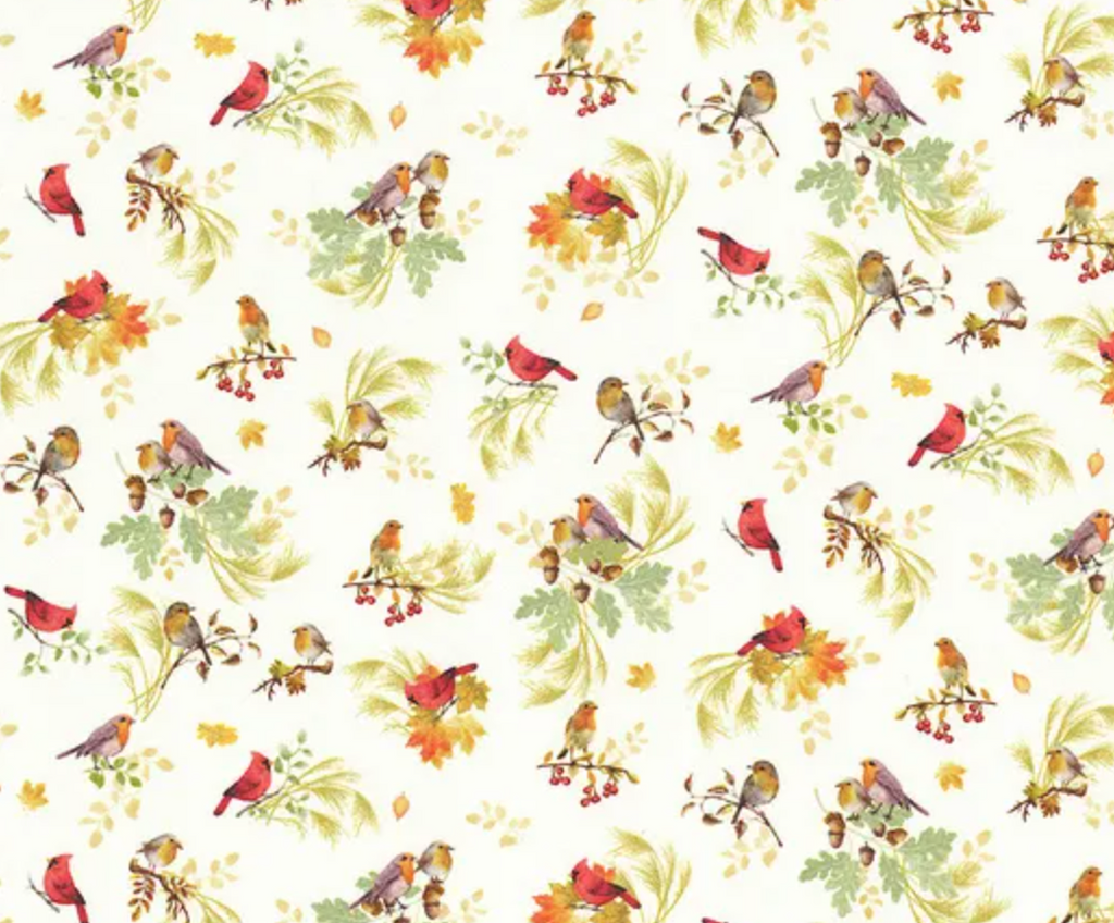 Gather with a Grateful Heart Cream Cardinal on Branches for Timeless Treasures