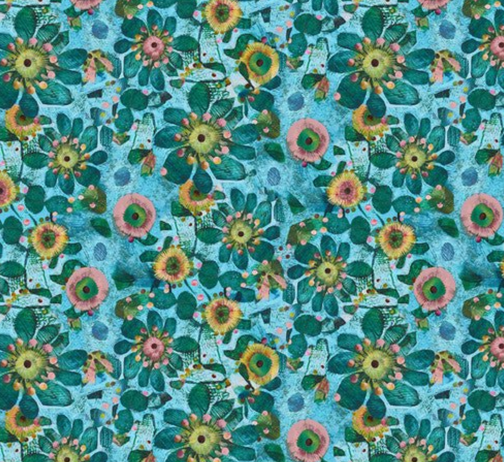 Esté Macleod in Fleur Turquoise by Free Spirit fabrics