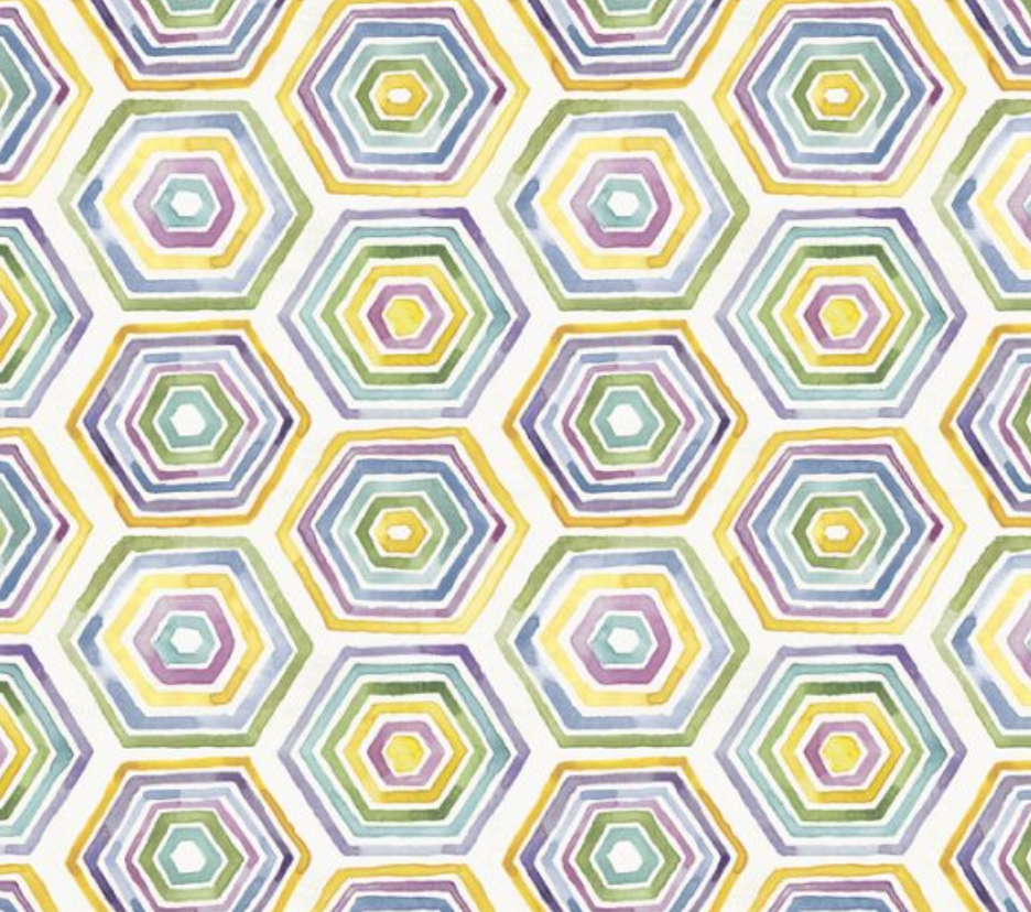 Beehive Geo Multi by Wild Apple Cotton Print