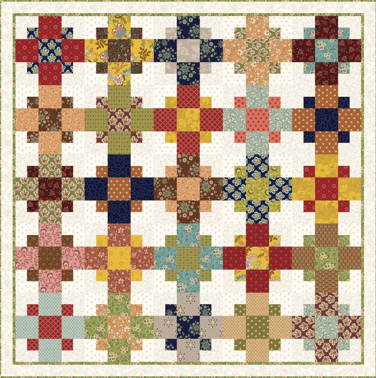 Warm Hearted Whatnots Quilt Kit by Kim Diehl  33" x 33