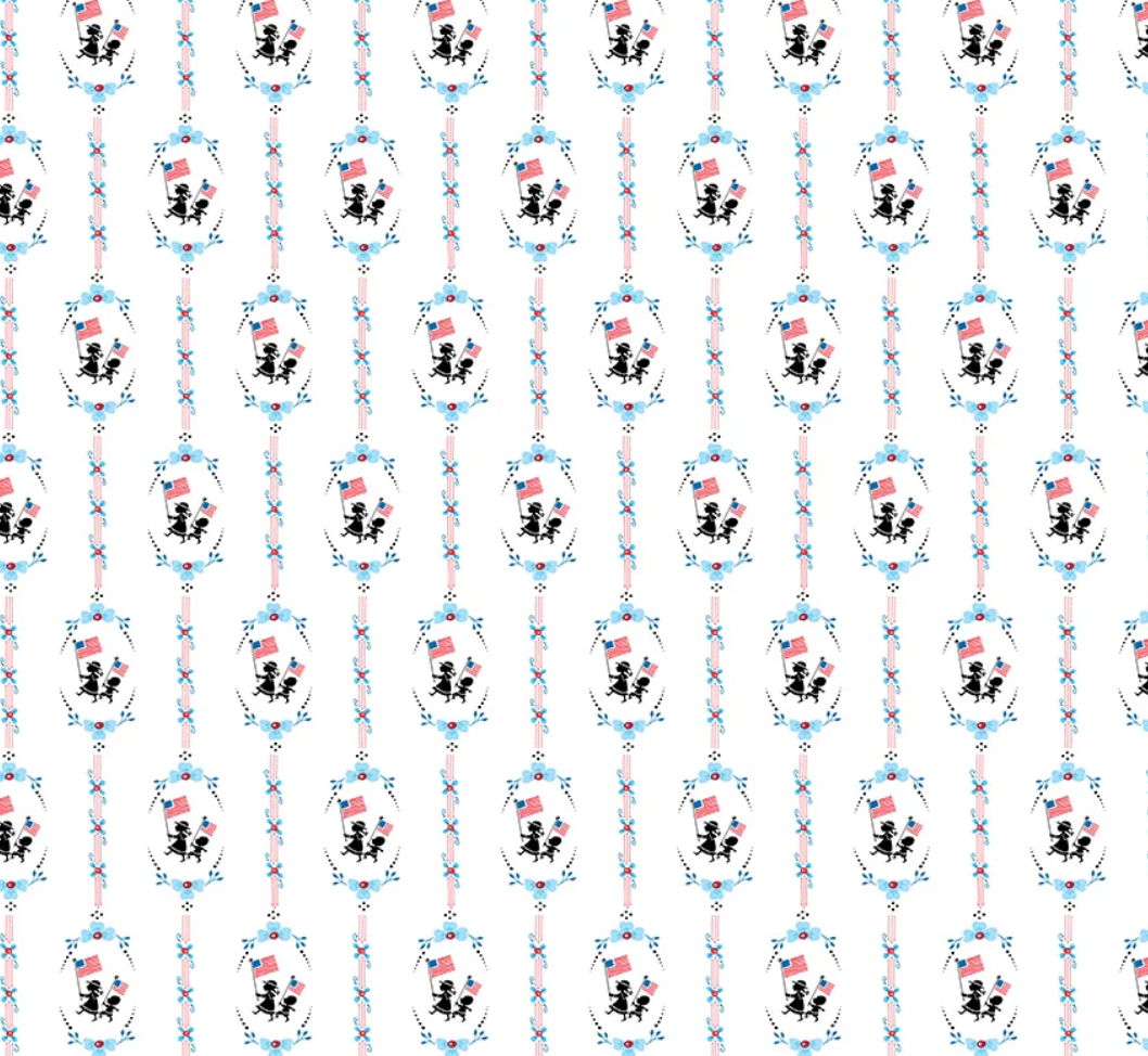 Children Marching on White - Happy Birthday America Collection