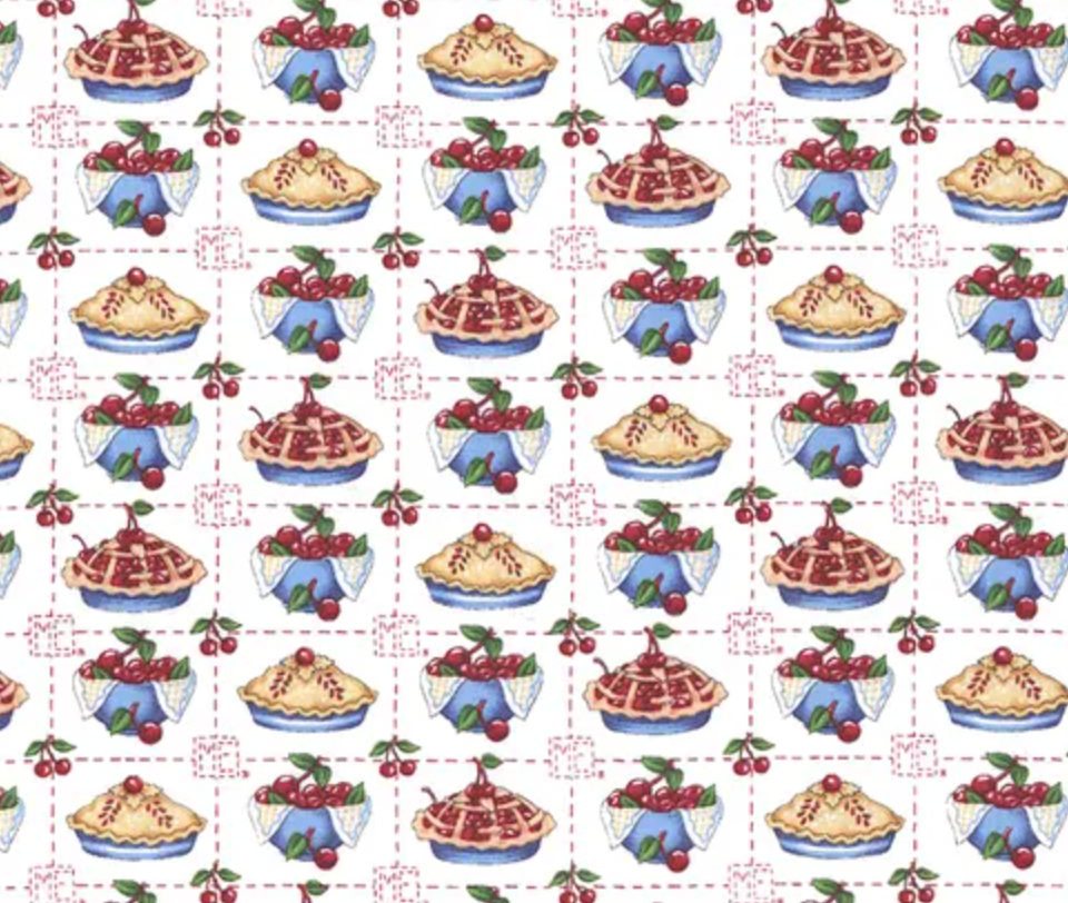 Happy Birthday America White - American as Cherry Pie Yardage