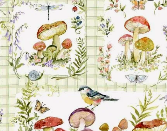 Quilters Cotton SW Mushroom Patch 100% Cotton